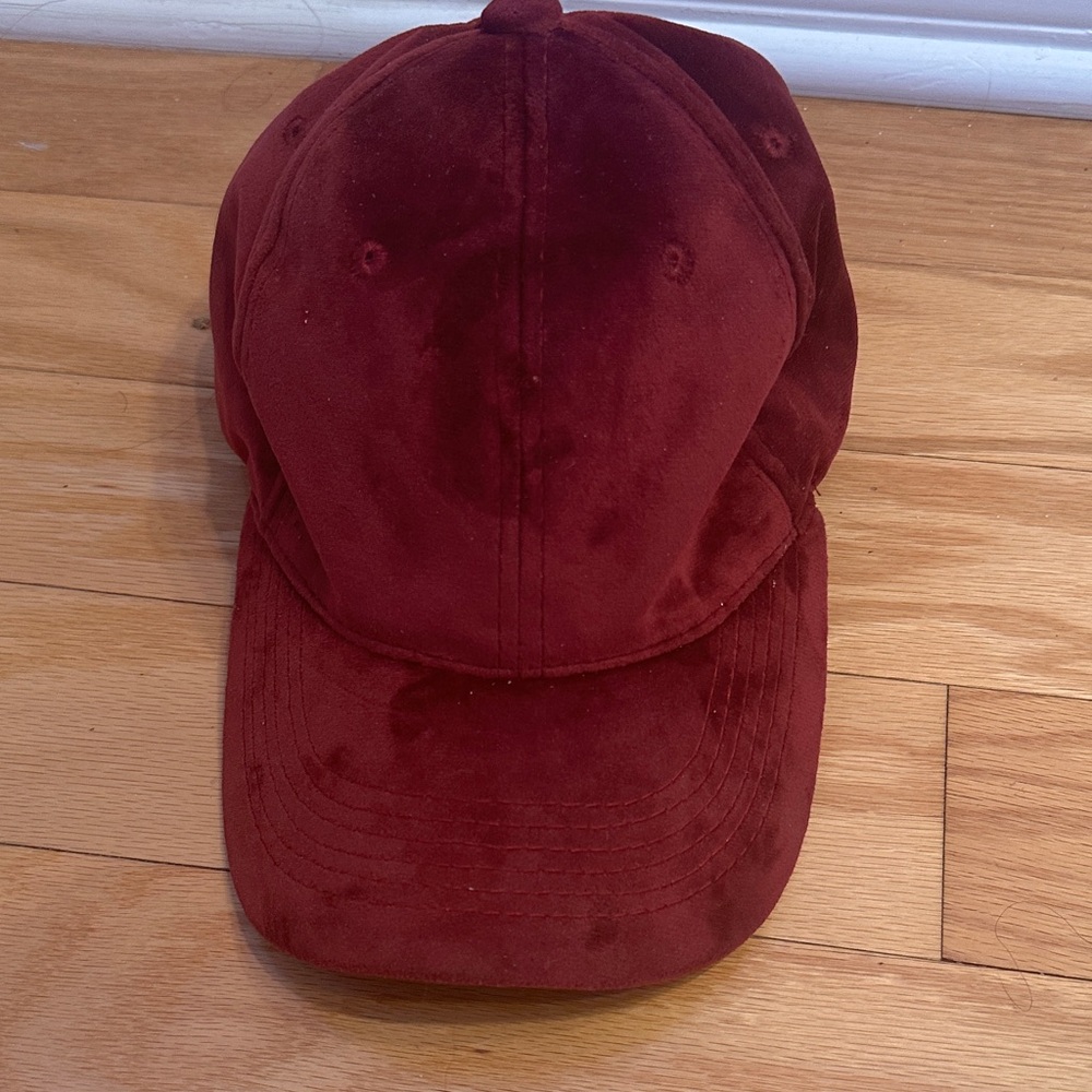 Burgundy velvet Baseball Cap